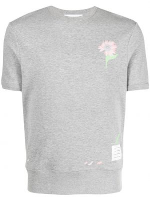 T-shirt med mönster i blommigt Thom Browne grå