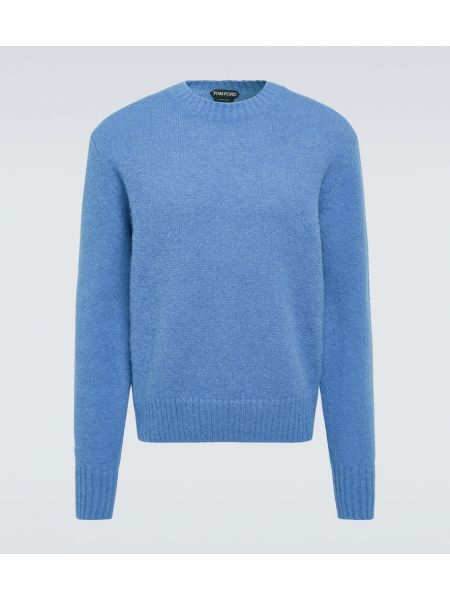 Пуловер от алпака вълна Tom Ford синьо