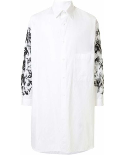Camisa con estampado abstracto Yohji Yamamoto blanco