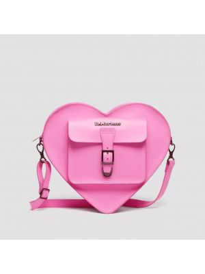 Кожаный рюкзак с сердечками Dr Martens розовый