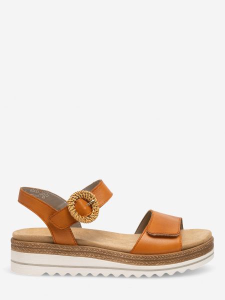 Kožené sandály Remonte oranžové