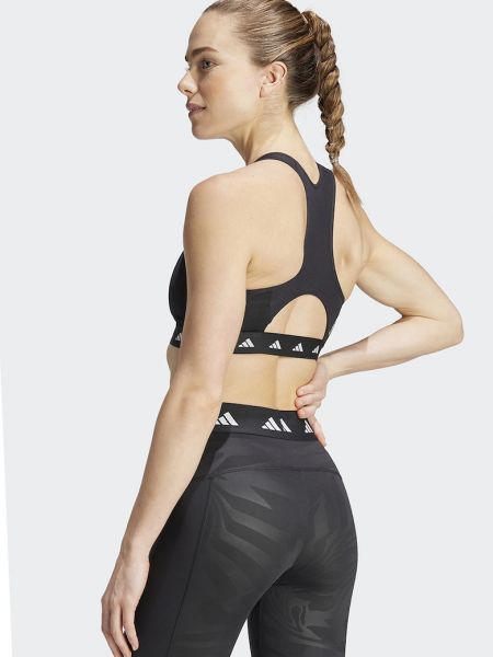 Бюстгальтер с вырезом на спине для фитнеса Adidas Performance черный