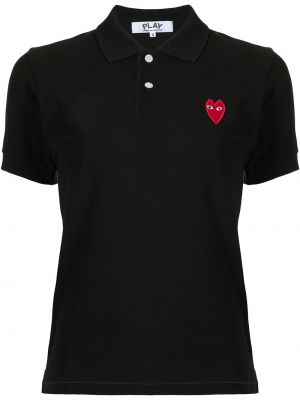 Polo krekls ar izšuvumiem Comme Des Garçons melns