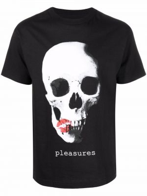 Černé tričko s potiskem Pleasures