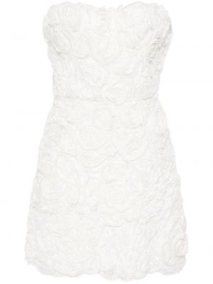 Čipkované kvetinové mini šaty Ermanno Scervino biela