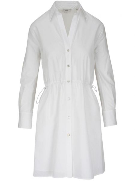 Βαμβακερή ίσιο φόρεμα Vince λευκό