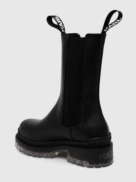 Kožené kotníkové boty na platformě Karl Lagerfeld černé