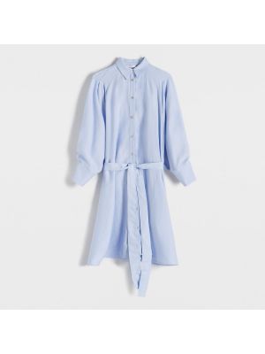 Rochie tip cămașă din lyocell Reserved albastru