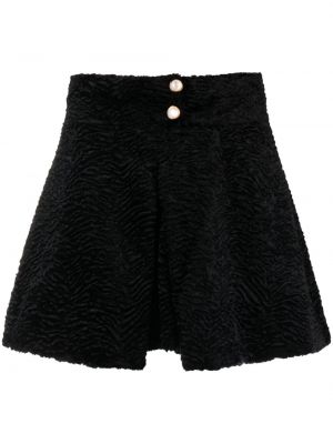 Πλισέ βελούδινη φούστα mini ζακάρ Casablanca μαύρο