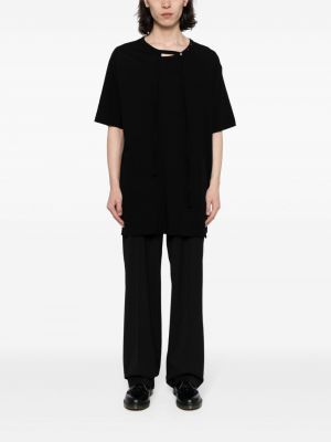 Marškinėliai su sagomis Yohji Yamamoto juoda