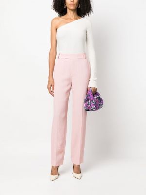 Pantalon droit plissé Frenken rose