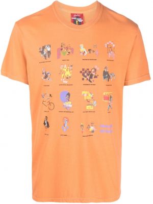 Памучна тениска с принт Kidsuper оранжево