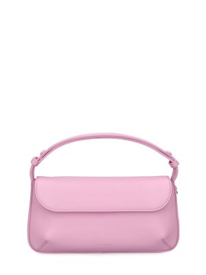 Δερμάτινη τσάντα ώμου Courreges ροζ