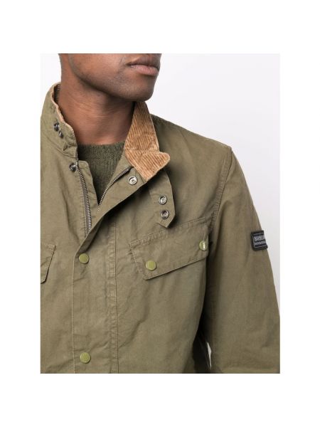 Pikowana kurtka na guziki z kieszeniami Barbour zielona