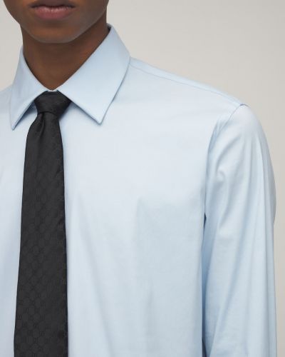 Жакардова копринена вратовръзка Gucci черно