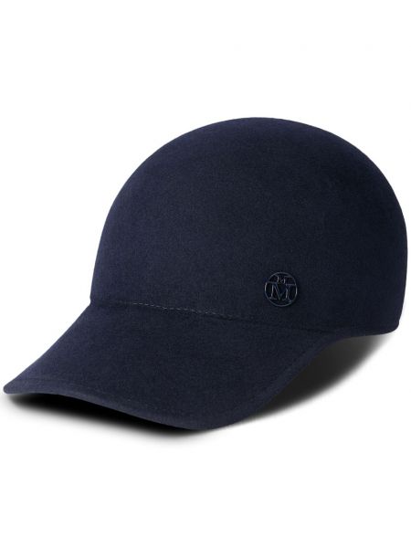 Vilnonis kepurė su snapeliu su tigro raštu Maison Michel mėlyna