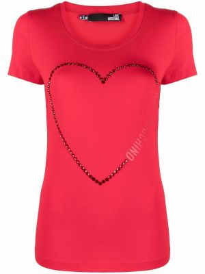Camiseta con corazón Love Moschino rojo