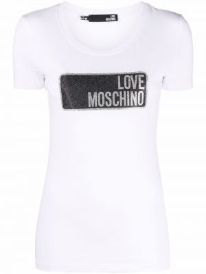 T-shirt mit print Love Moschino weiß