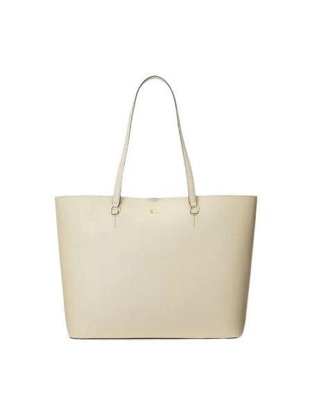 Leder shopper handtasche Ralph Lauren beige