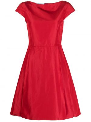 Hedvábné šaty s knoflíky Prada Pre-owned - červená