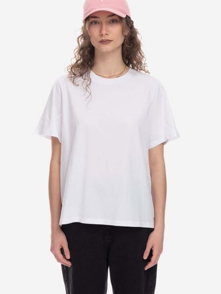 Βαμβακερή μπλούζα Woolrich λευκό