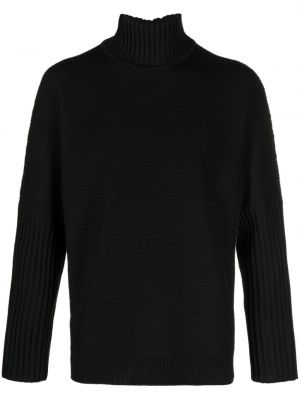 Pull en tricot à col montant Issey Miyake noir