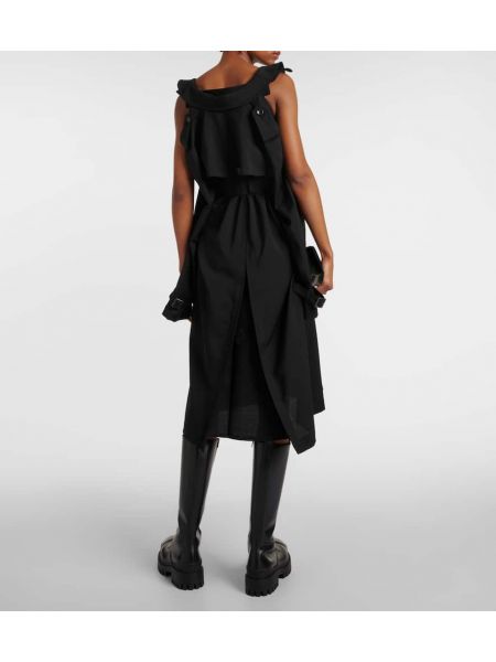 Μάλλινη μίντι φόρεμα mohair Junya Watanabe μαύρο