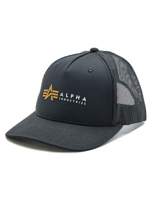 Czapka z daszkiem z nadrukiem Alpha Industries czarna