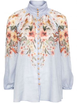 Bluza s cvjetnim printom s printom Zimmermann plava