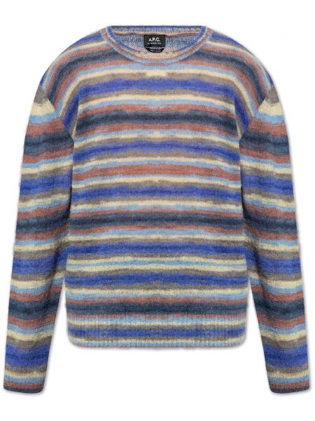 Pull à rayures en mohair A.p.c. bleu