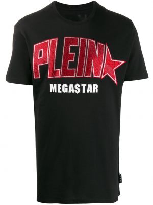 Camiseta de cuello redondo de estrellas Philipp Plein negro