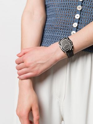Armbanduhr mit zebra-muster Yunik schwarz