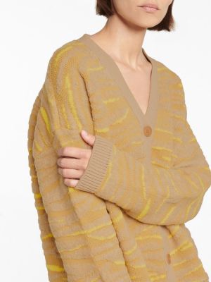 Cardigan di lana in tessuto jacquard zebrata Stella Mccartney beige
