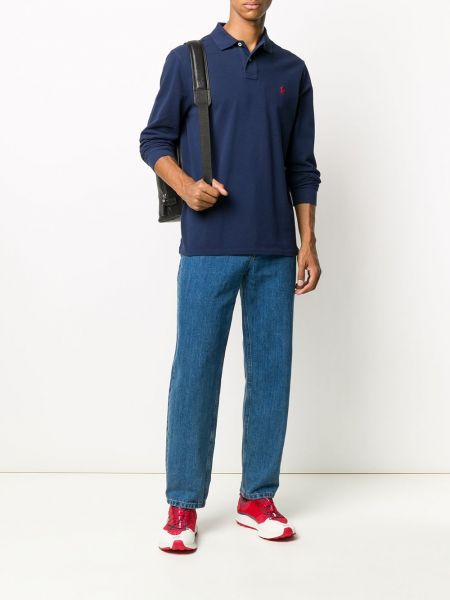 Polo marškinėliai ilgomis rankovėmis Polo Ralph Lauren mėlyna