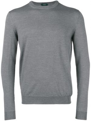 Pullover mit rundem ausschnitt Zanone grau