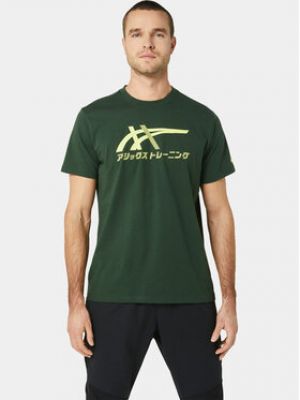 T-shirt et imprimé rayures tigre Asics vert