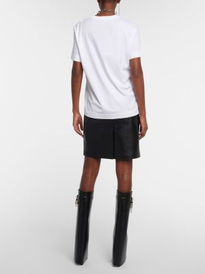 Kokvilnas t-krekls ar apdruku džersija Givenchy balts