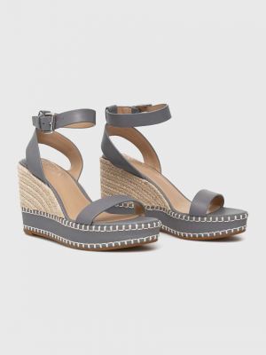 Kožne sandale Lauren Ralph Lauren siva
