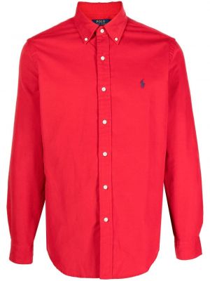 Bombažna srajca iz semiša s kapuco Polo Ralph Lauren