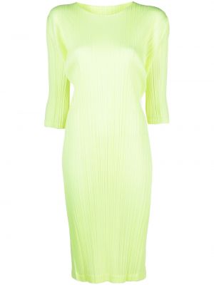 Abito midi pieghettato Pleats Please Issey Miyake giallo