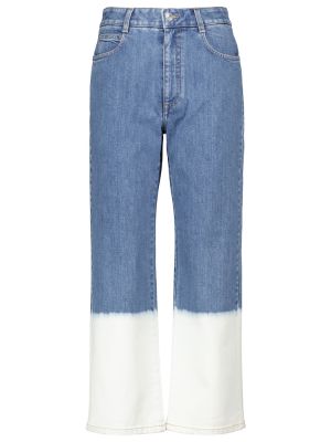 Straight fit džíny s vysokým pasem Stella Mccartney modré