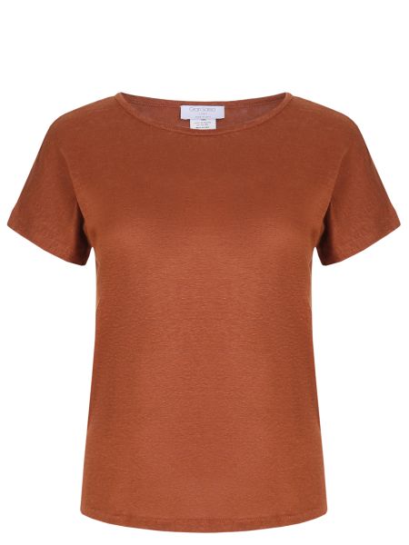 Льняная футболка Gran Sasso, коричневая