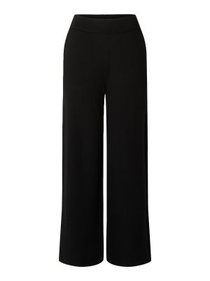Широки панталони тип „марлен“ Selected Femme черно
