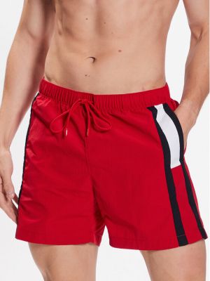 Pantaloni scurți slim fit Tommy Hilfiger roșu