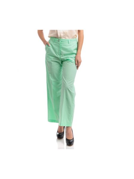 Pantalones rectos de algodón Seventy verde