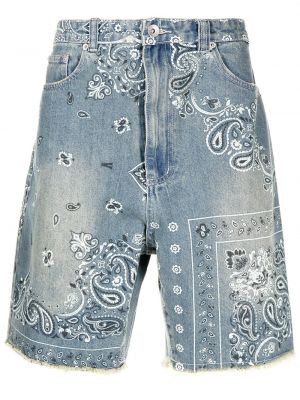 Paisley trykt jeans-shorts Five Cm blå