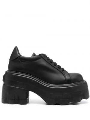 Δερμάτινα sneakers με τακούνι με ψηλό τακούνι Casadei μαύρο
