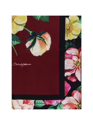 Bufanda de seda de flores Dolce & Gabbana rojo