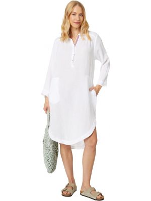 Платье-рубашка с длинным рукавом Sundry белое