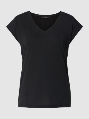 Koszulka skórzana z kapturem Vero Moda czarna